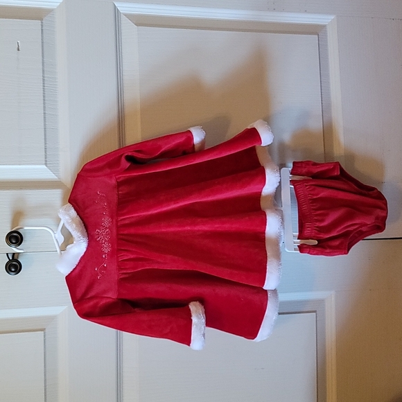 Source Unknown Other - Red girls holiday dress with matching diaper cover 18 months